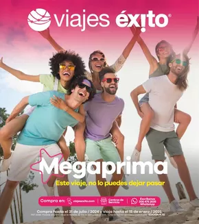 Catálogo Viajes Éxito en Cali | Megaprima ofertas exlusivas | 2024-07-22T00:00:00-05:00 - 2025-01-15T23:59:00-05:00