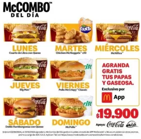 Catálogo McDonald's en Palmira | Mc Combo del dia | 2024-09-25T00:00:00-05:00 - 2025-01-01T23:59:00-05:00