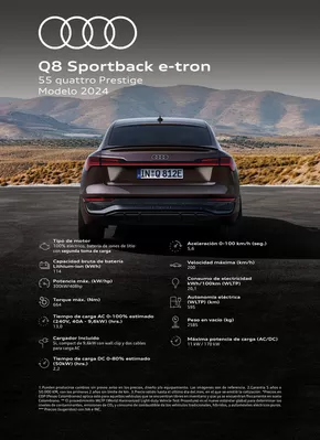 Catálogo Audi en Bello | Audi Q8 Sportback e-tron 55 prestige. | 2024-10-28T00:00:00-05:00 - 2025-10-28T23:59:00-05:00