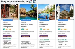 Catálogo Viajes Falabella en Cali | Paquetes vuelo + Hotel  | 2024-11-07T00:00:00-05:00 - 2025-01-01T23:59:00-05:00