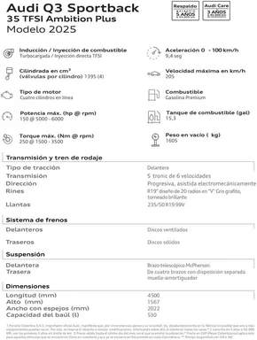 Catálogo Audi en Bello | Audi Q3 Sportback. | 2024-11-08T00:00:00-05:00 - 2025-11-08T23:59:00-05:00