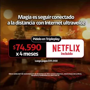 Catálogo Claro en Pereira | Oferta Netflix  | 2024-11-08 - 2024-12-31