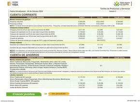 Catálogo Banco Agrario de Colombia | Tarifario Vigente | 2024-11-19T00:00:00-05:00 - 2025-01-01T23:59:00-05:00