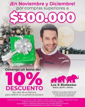 Catálogo Los Tres Elefantes | Un bono del 10% descuento | 2024-11-22T00:00:00+01:00 - 2025-01-31T23:59:00+01:00