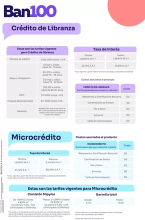 Catálogo Credifinanciera | Tasas y Tarifas 2025  | 2025-01-10T00:00:00-05:00 - 2026-01-01T23:59:00-05:00