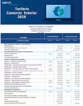 Catálogo BBVA en Rionegro Antioquia | Tarifas 2025 | 2025-02-20T00:00:00.000Z - 2025-12-20T00:00:00.000Z