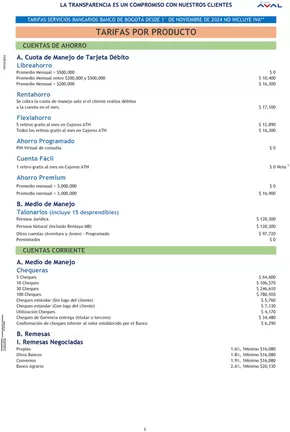 Catálogo Banco de Bogotá en Turbo | Tarifas personas 2025 | 2025-02-26T00:00:00.000Z - 2025-12-31T00:00:00.000Z