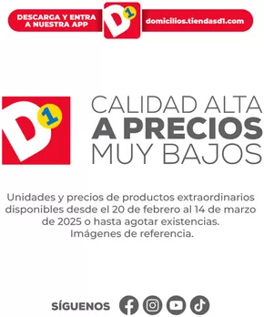 Catálogo Tiendas D1 en Toledo Antioquia | Grandes descuentos en productos seleccionados | 2025-02-20T00:00:00.000Z - 2025-03-14T00:00:00.000Z